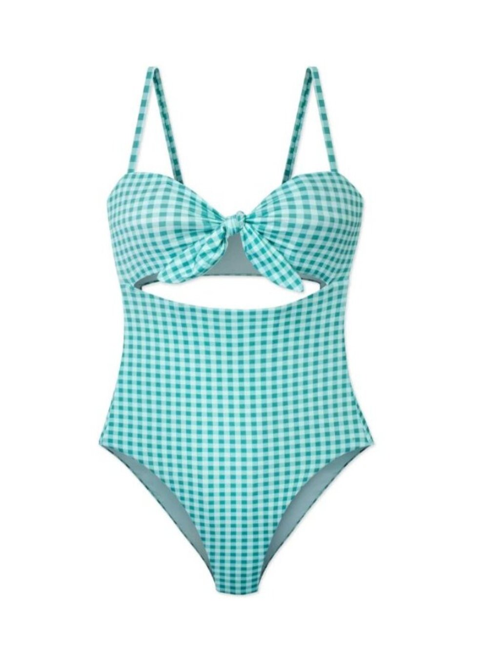 WET Swimwear Willow Jade Gingham Checkered One Piece - XS